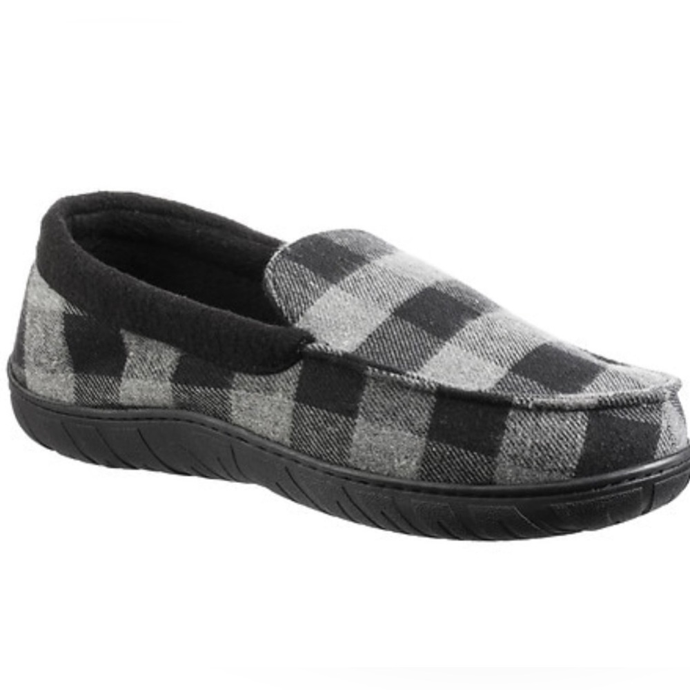Men’s Memory Foam Loafer Checkered Slippers